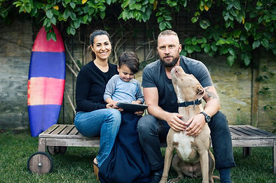 Young Family with Pet Dog